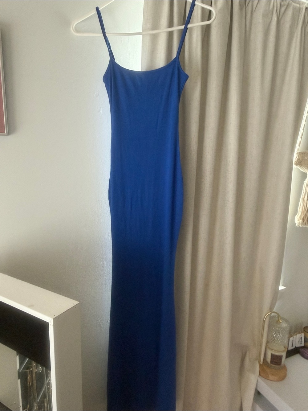 SKIMS Cobalt Blue Slim Slip Maxi Dress